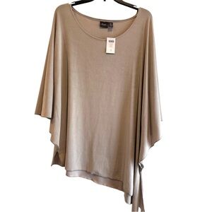 Chico's Travelers Side-Tie Tunic Top - Mushroom Taupe - Size 3 (XL 16/18)